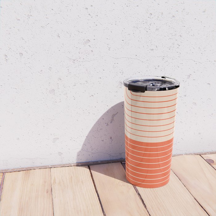 Two Tone Line Curvature XI  Travel Mug Gallery Image 4