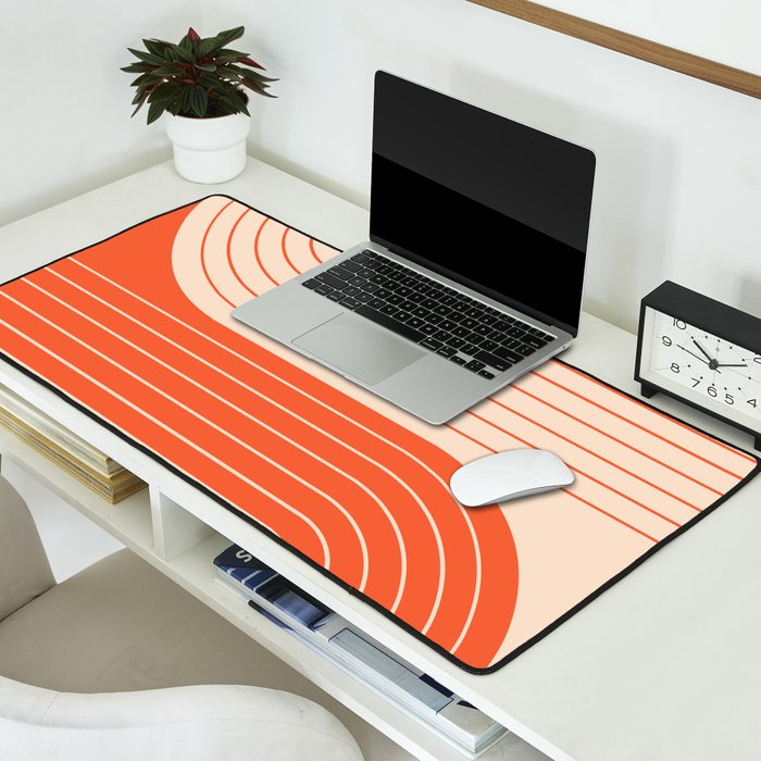 Two Tone Line Curvature XI  Desk Mat Gallery Image 2