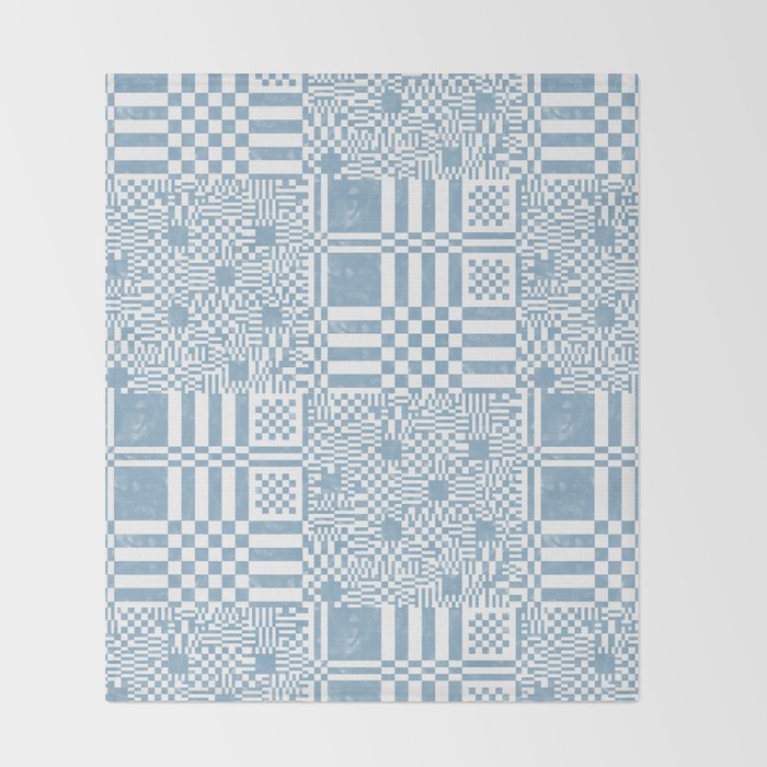 Retro Checkered Squares B Throw Blanket Gallery Image 2