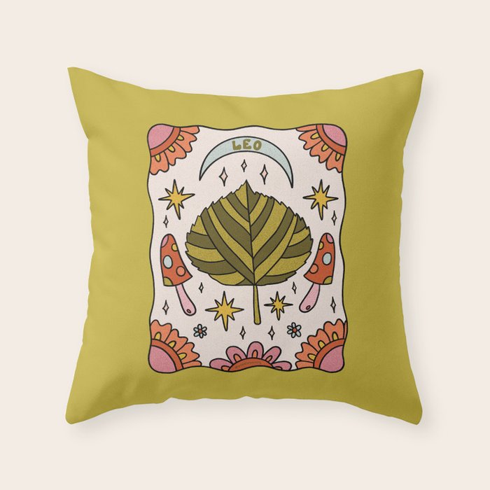 Leo Leaf Throw Pillow Gallery Image 1