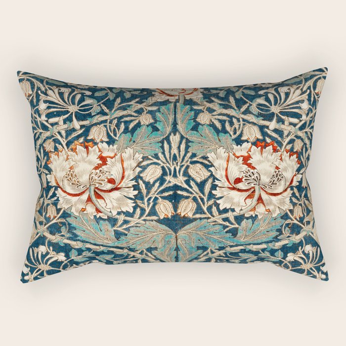 Honeysuckle by William Morris Rectangular Pillow Gallery Image 1