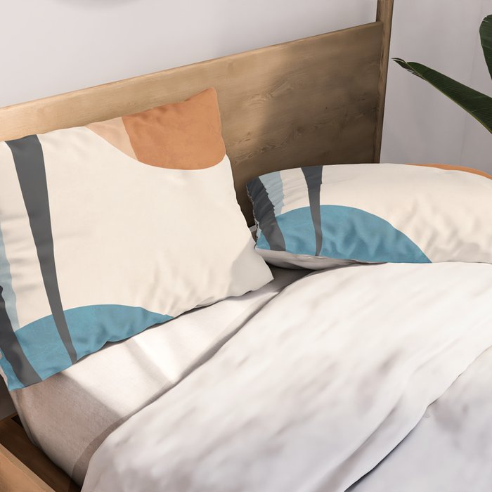 Minimal Abstract Art Landscape 10 Pillow Sham Gallery Image 2