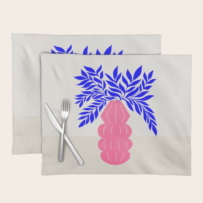 Ruby Pink Vase & Electric Leaves: Vases & Stuff 01 Placemat Gallery Image 1
