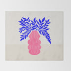 Ruby Pink Vase & Electric Leaves: Vases & Stuff 01 Throw Blanket Gallery Image 2