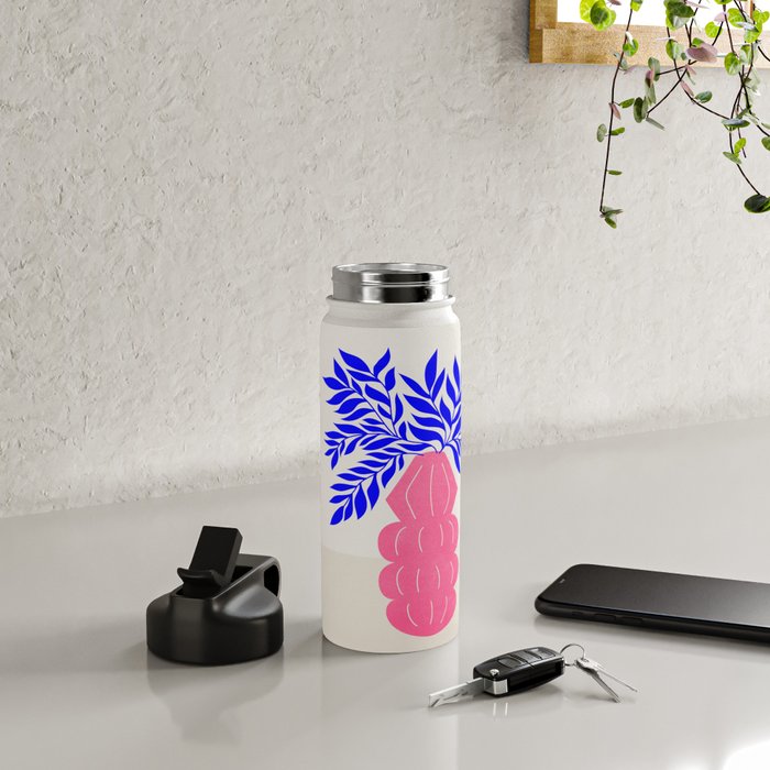 Ruby Pink Vase & Electric Leaves: Vases & Stuff 01 Water Bottle Gallery Image 4