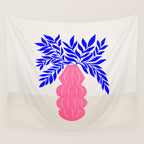 Ruby Pink Vase & Electric Leaves: Vases & Stuff 01 Wall Tapestry Gallery Image 4