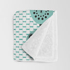 Mid-Century Modern Art Cocktail Teal Throw Blanket Gallery Image 3