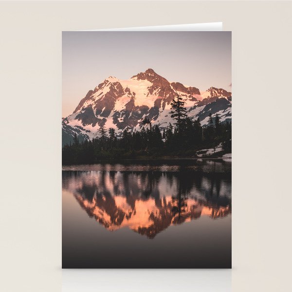 Alpenglow - Mountain Reflection - Nature Photography Stationery Card Gallery Image 1