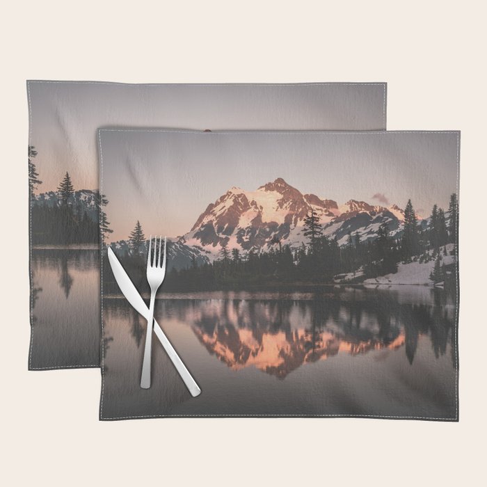 Alpenglow - Mountain Reflection - Nature Photography Placemat Gallery Image 1