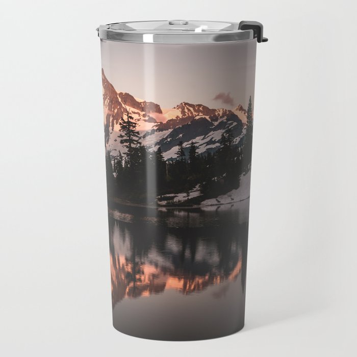 Alpenglow - Mountain Reflection - Nature Photography Travel Mug Gallery Image 2