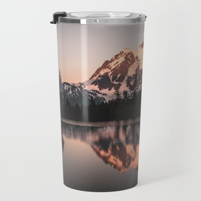 Alpenglow - Mountain Reflection - Nature Photography Travel Mug Gallery Image 3