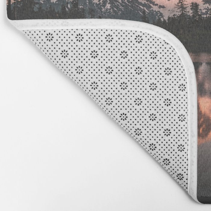 Alpenglow - Mountain Reflection - Nature Photography Bath Mat Gallery Image 2