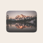 Alpenglow - Mountain Reflection - Nature Photography Bath Mat Gallery Image 1