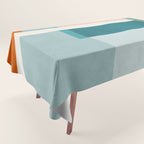 Modern Minimalism Abstract Teal Tones Artwork Tablecloth Gallery Image 1