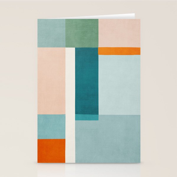 Modern Minimalism Abstract Teal Tones Artwork Stationery Card Gallery Image 2