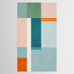 Modern Minimalism Abstract Teal Tones Artwork Tablecloth Gallery Image 2