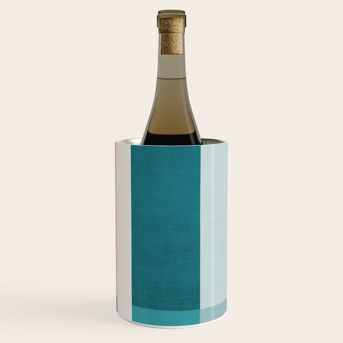 Modern Minimalism Abstract Teal Tones Artwork Wine Chiller Gallery Image 1