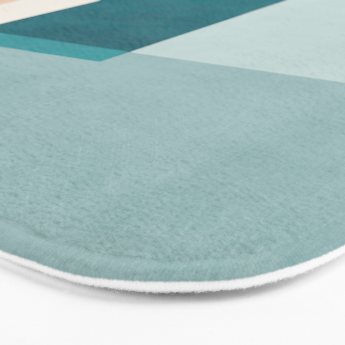 Modern Minimalism Abstract Teal Tones Artwork Bath Mat Gallery Image 3