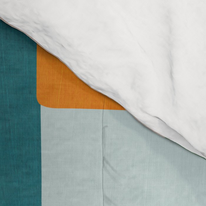 Modern Minimalism Abstract Teal Tones Artwork Comforter Gallery Image 4