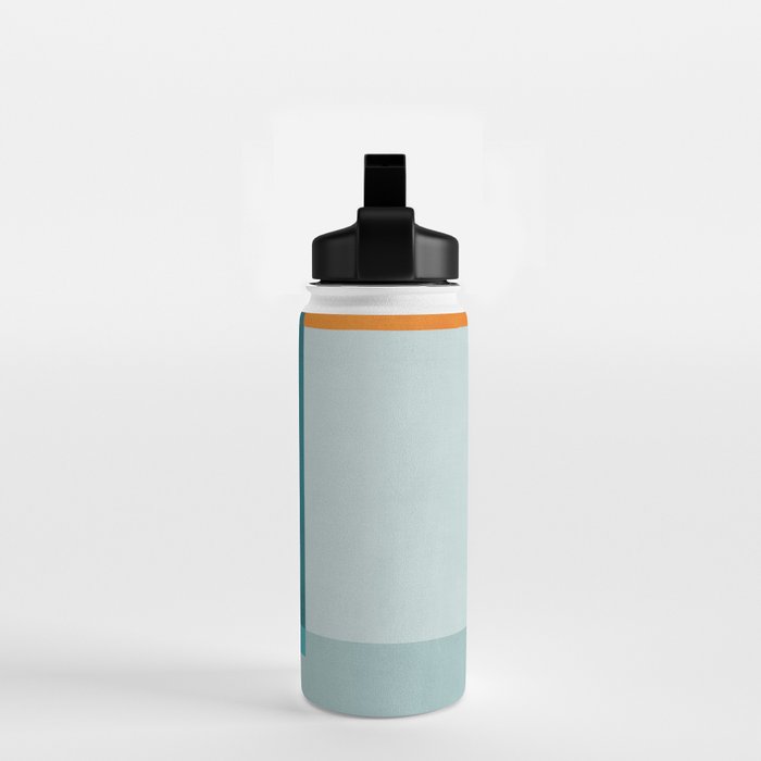 Modern Minimalism Abstract Teal Tones Artwork Water Bottle Gallery Image 2