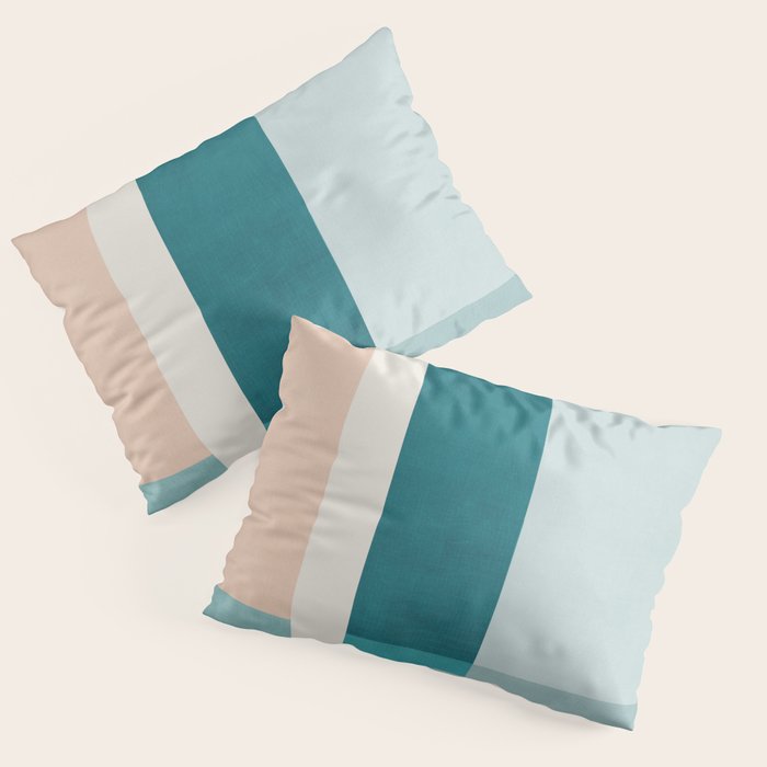 Modern Minimalism Abstract Teal Tones Artwork Pillow Sham Gallery Image 1