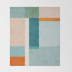 Modern Minimalism Abstract Teal Tones Artwork Throw Blanket Gallery Image 2