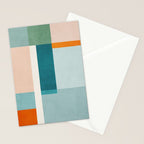 Modern Minimalism Abstract Teal Tones Artwork Stationery Card Gallery Image 2