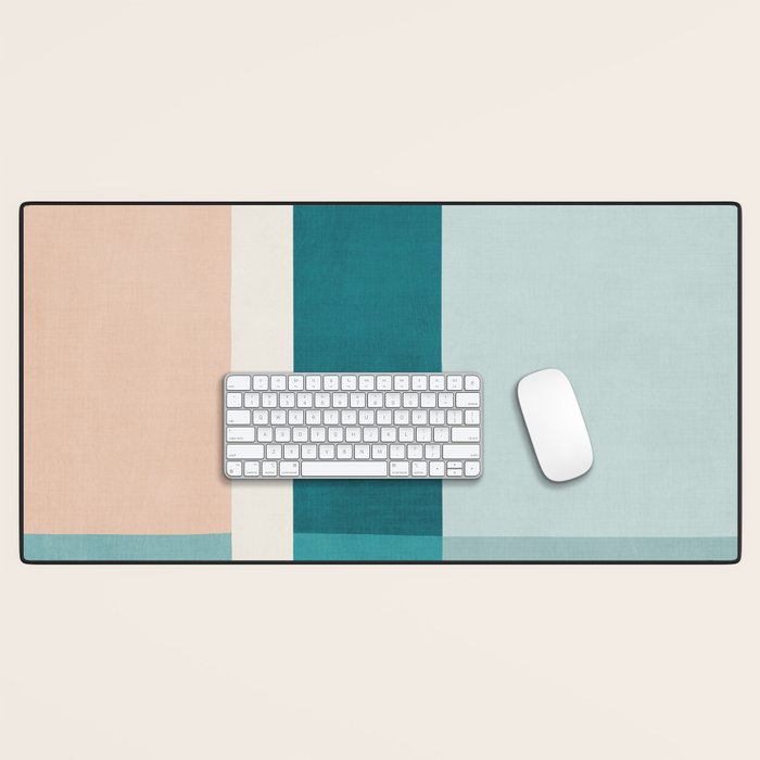 Modern Minimalism Abstract Teal Tones Artwork Desk Mat Gallery Image 1