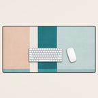Modern Minimalism Abstract Teal Tones Artwork Desk Mat Gallery Image 1