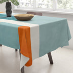 Modern Minimalism Abstract Teal Tones Artwork Tablecloth Gallery Image 3