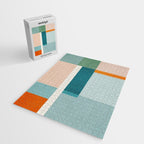 Modern Minimalism Abstract Teal Tones Artwork Jigsaw Puzzle Gallery Image 2
