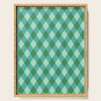Christmas Diamond Plaid Green Pattern Serving Tray Gallery Image 1