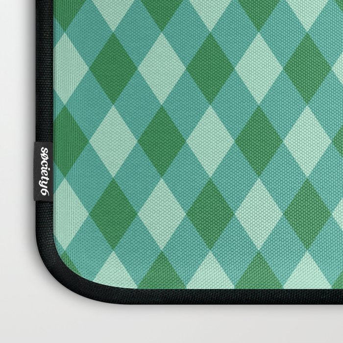 Christmas Diamond Plaid Green Pattern Laptop Sleeve Gallery Image 3