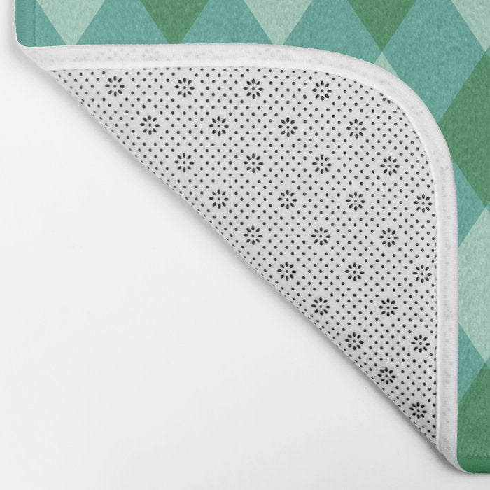 Christmas Diamond Plaid Green Pattern Bath Mat Gallery Image 2