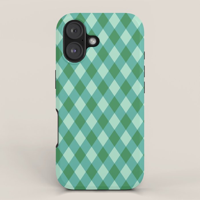 Christmas Diamond Plaid Green Pattern Iphone Case