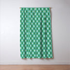 Christmas Diamond Plaid Green Pattern Window Curtain Gallery Image 3