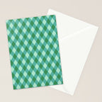 Christmas Diamond Plaid Green Pattern Stationery Card Gallery Image 2