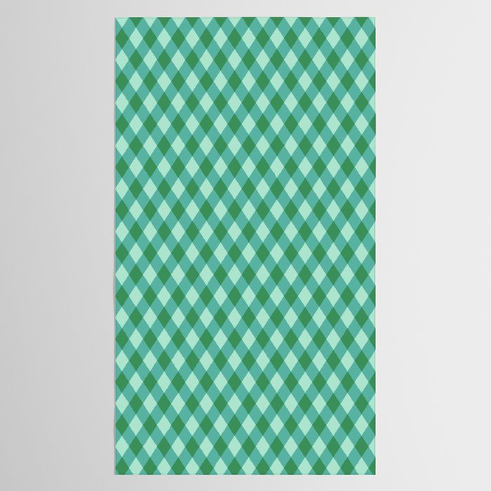 Christmas Diamond Plaid Green Pattern Tablecloth Gallery Image 2