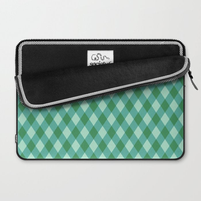Christmas Diamond Plaid Green Pattern Laptop Sleeve Gallery Image 2