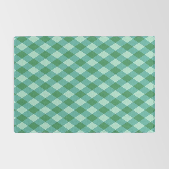 Christmas Diamond Plaid Green Pattern Rug Gallery Image 2