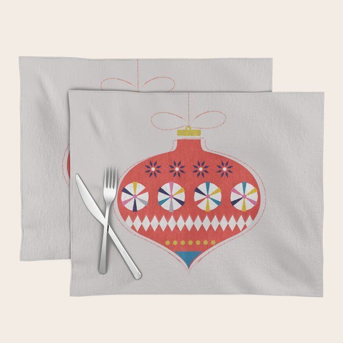 Festive red retro bauble Placemat Gallery Image 1