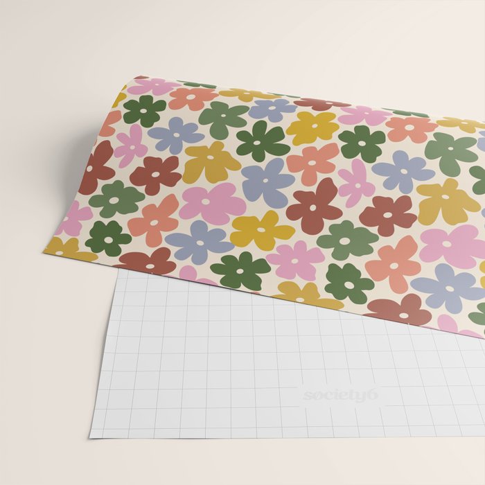 Flower - Vintage Daisy Wrapping Paper Gallery Image 2