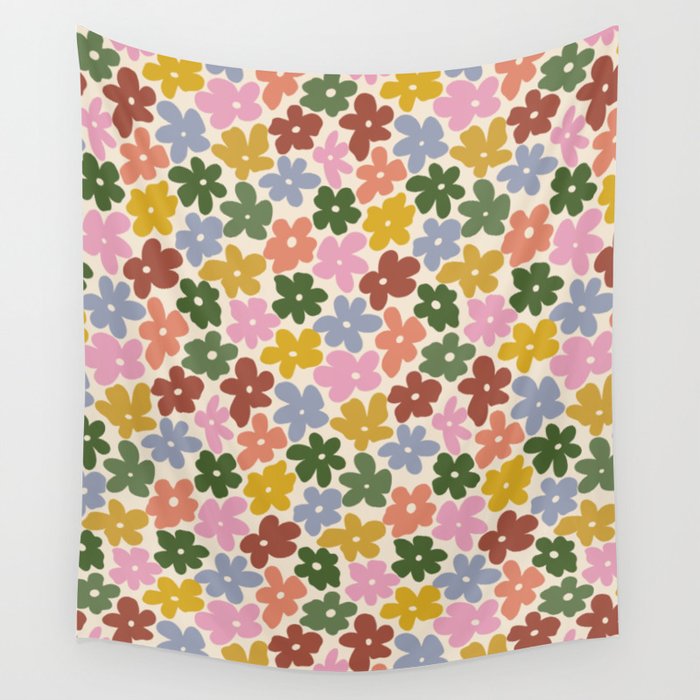 Flower - Vintage Daisy Wall Tapestry Gallery Image 1