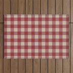 Bordeaux Checkered Theme Outdoor Rug Gallery Image 1