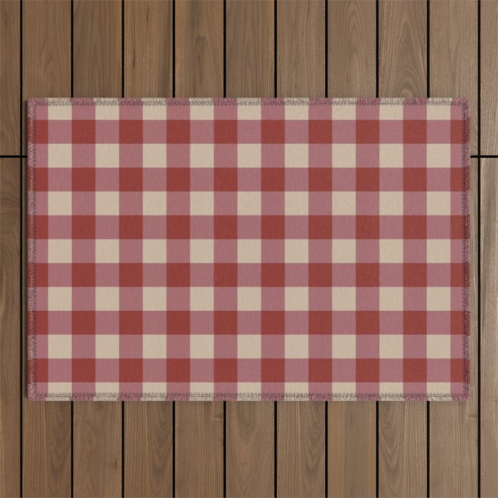 Bordeaux Checkered Theme Outdoor Rug Gallery Image 1