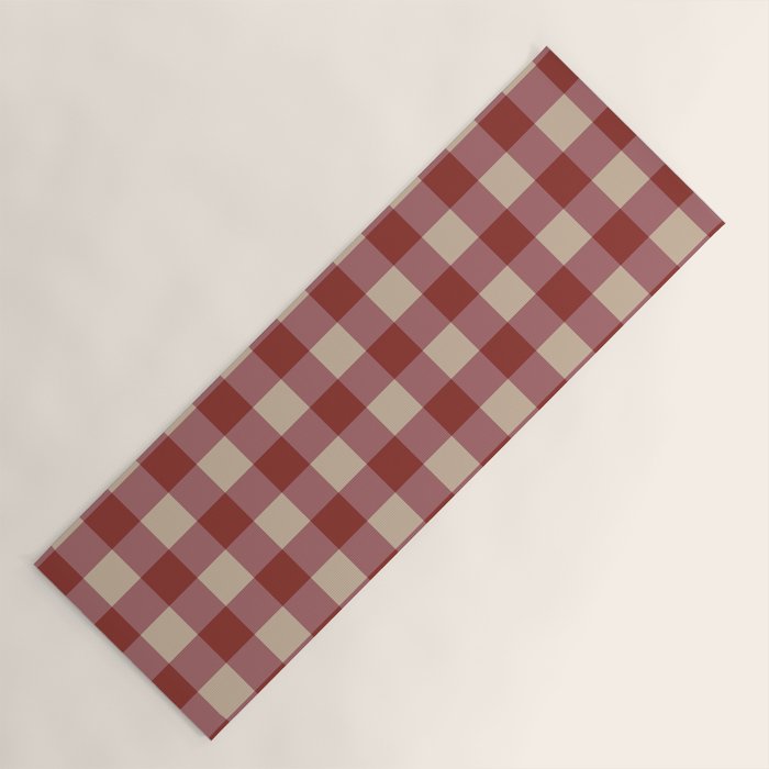 Bordeaux Checkered Theme Yoga Mat Gallery Image 1