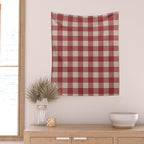 Bordeaux Checkered Theme Wall Tapestry Gallery Image 2