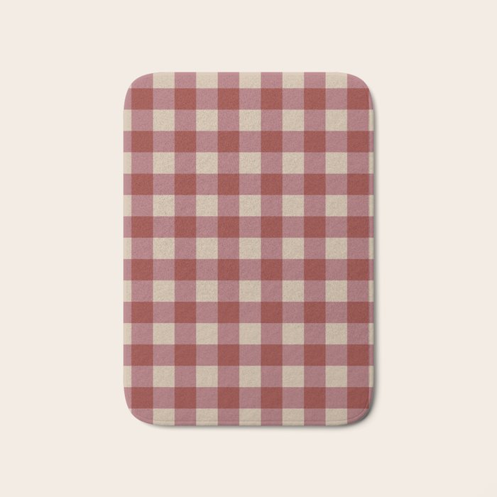 Bordeaux Checkered Theme Bath Mat Gallery Image 1