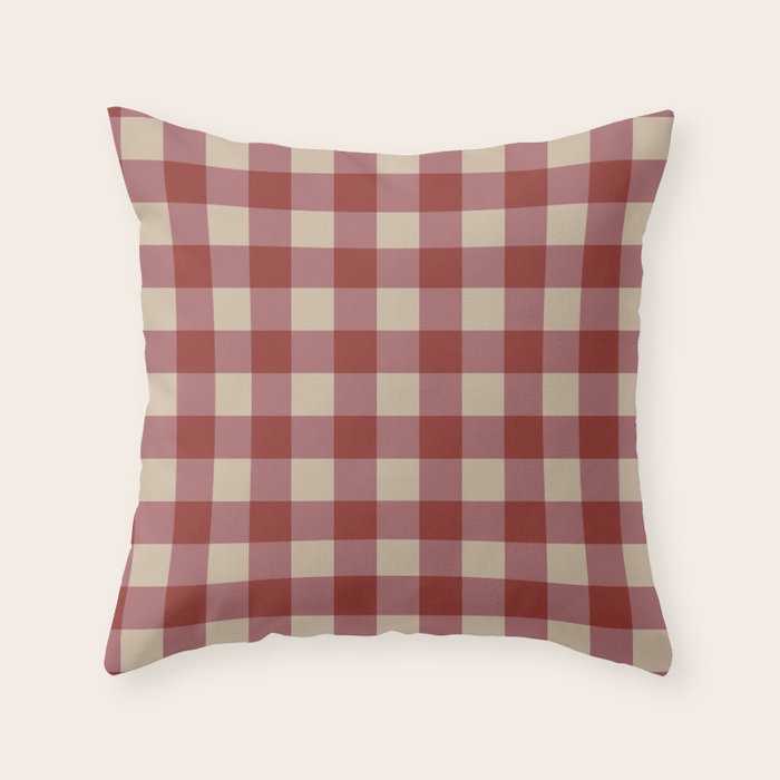 Bordeaux Checkered Theme Throw Pillow Gallery Image 6