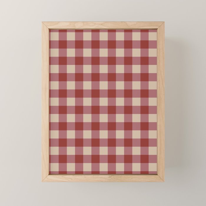 Bordeaux Checkered Theme Mini Art Print Gallery Image 1